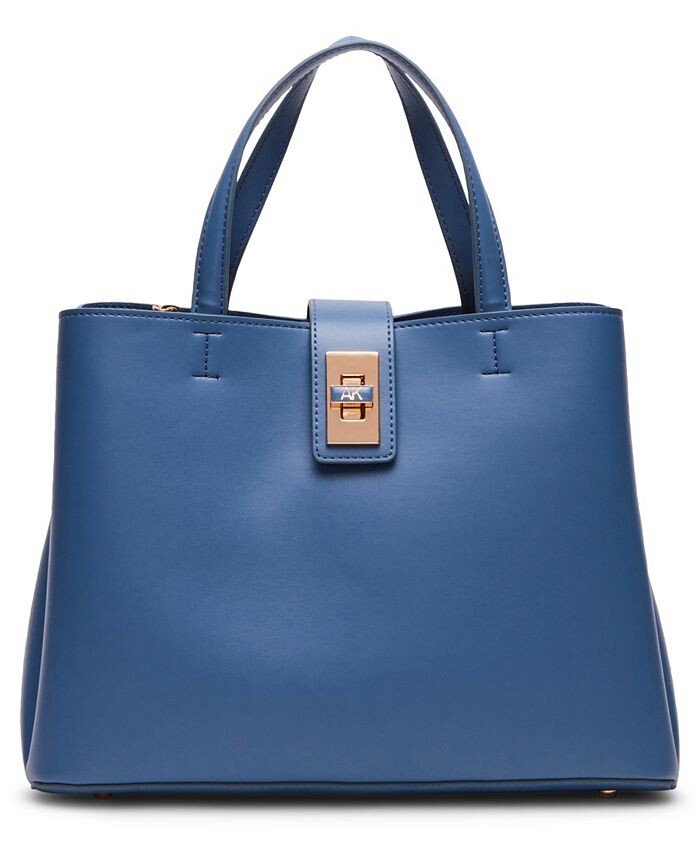 

Маленькая сумка East, West с эмалированным поворотным замком Anne Klein, синий