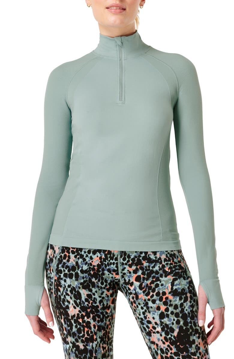 

Бесшовный топ для тренировок Athlete с молнией до половины SWEATY BETTY