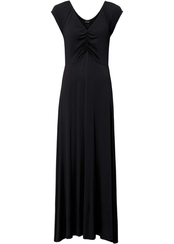 Платье макси с рюшами Bodyflirt, черный платье bodyflirt эффектное 44 размер