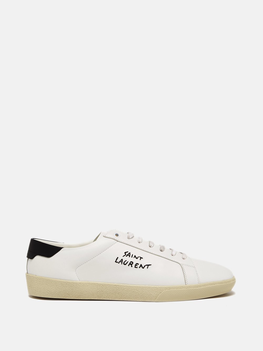 

Кожаные кроссовки court classic sl/06 с вышивкой Saint Laurent, белый