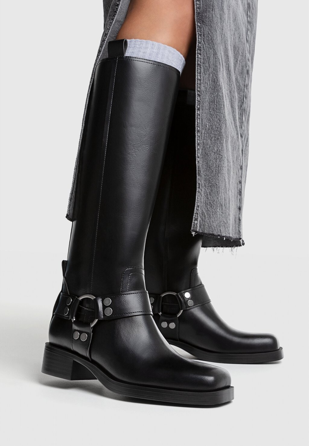 

Ботинки на платформе Stradivarius, черный