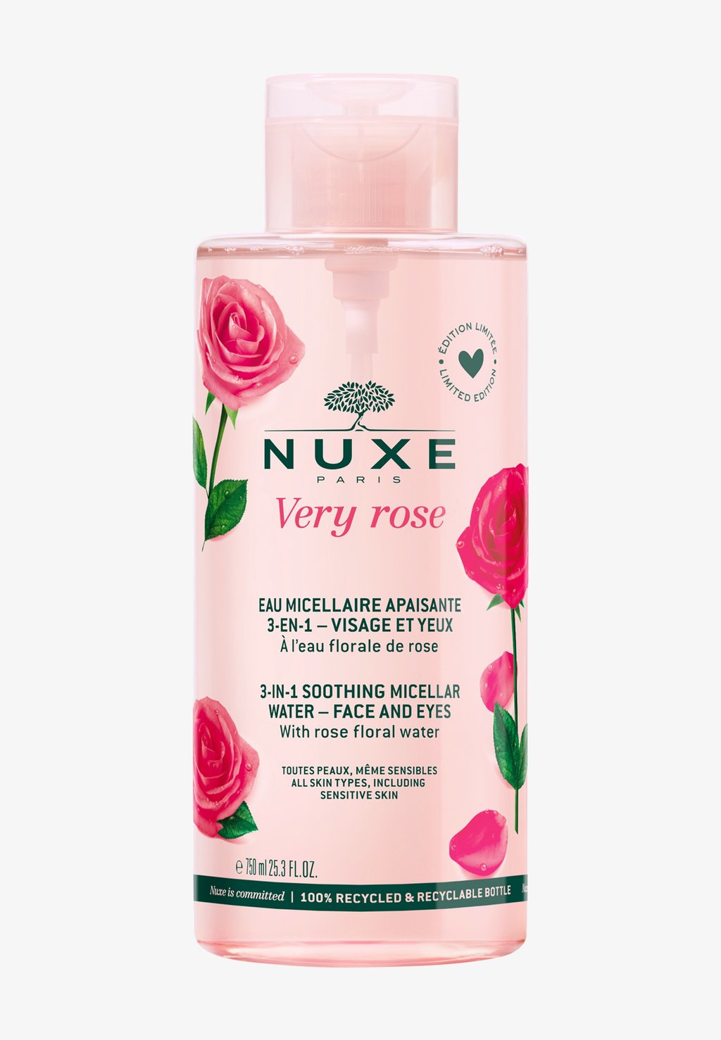 Тоник для лица Nuxe Very Rose Micellar Water Sensitive Skin NUXE, зеленый средства для умывания 100% pure тоник органический эмульсионный organic rose water sensitive skin collection
