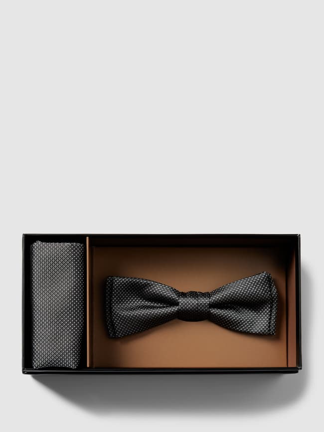 Комплект из шелкового галстука-бабочки и нагрудного платка BOSS, серебро комплект из галстука бабочки и нагрудного платка prince bowtie пыльно розовый