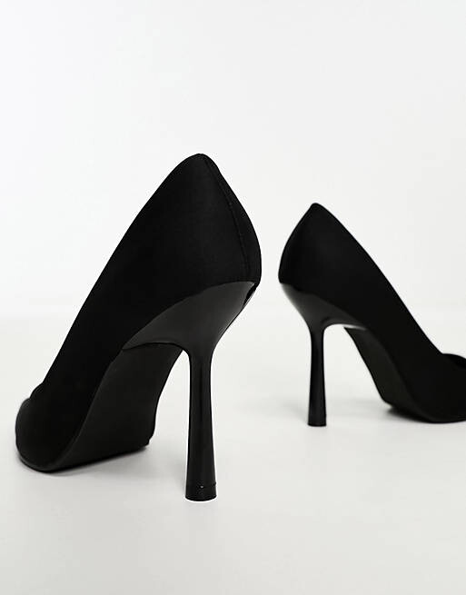 

Черные туфли-лодочки на высоком каблуке с острым носком Glamorous Wide Fit