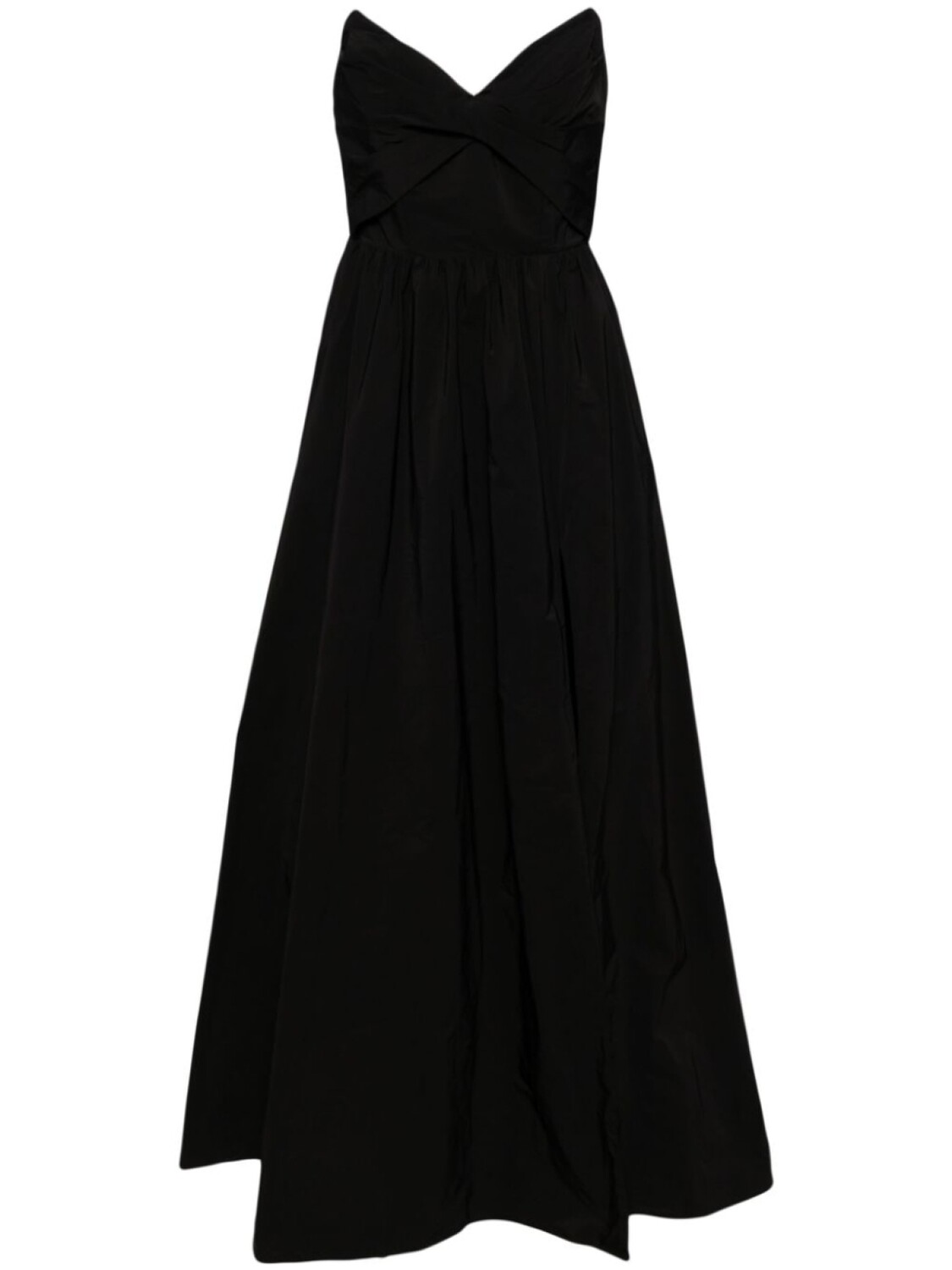 

Marchesa Notte плиссированное платье из тафты, черный