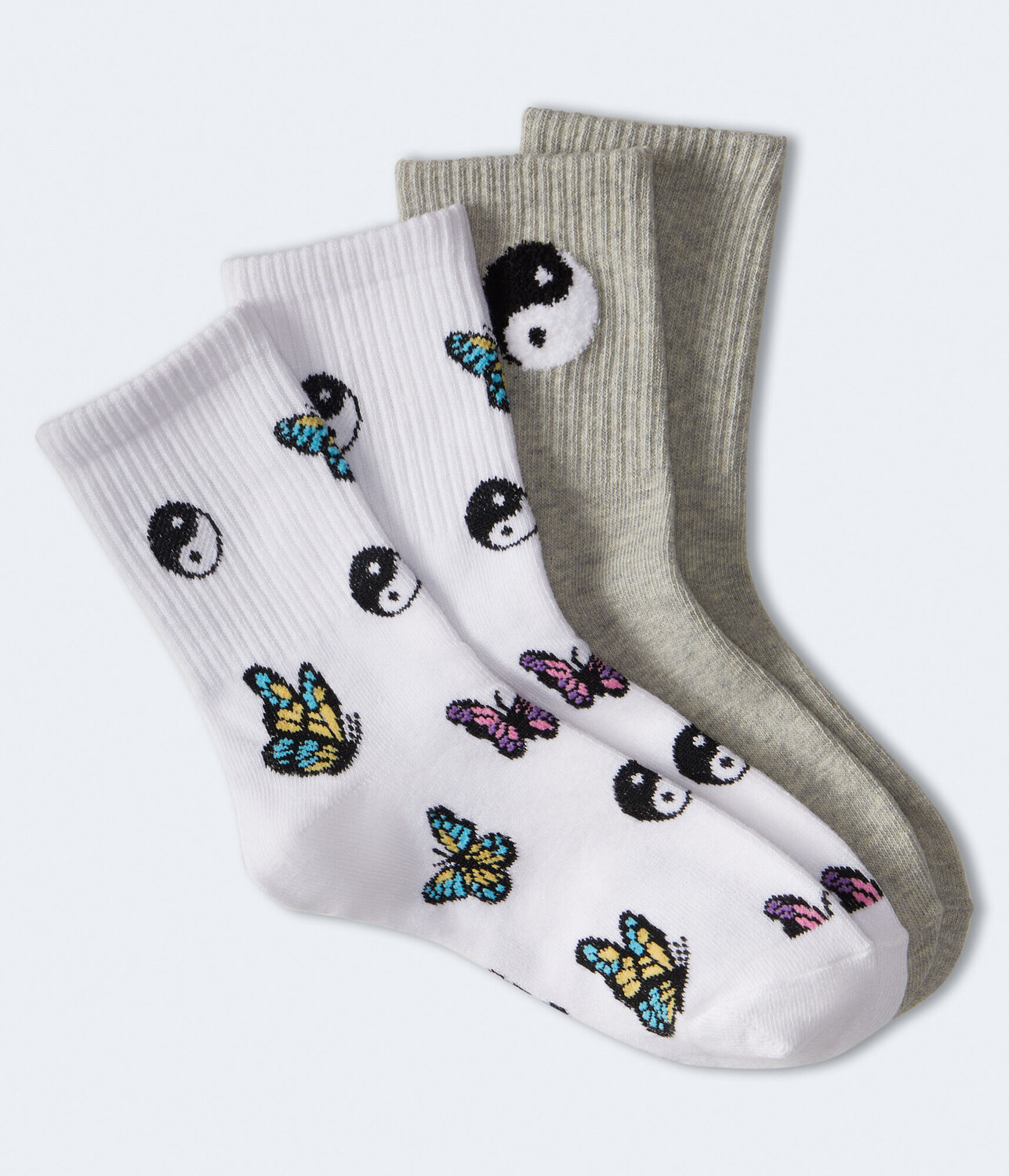 

Носки Yin Yang Butterfly Crew, 2 пары Aeropostale, серый
