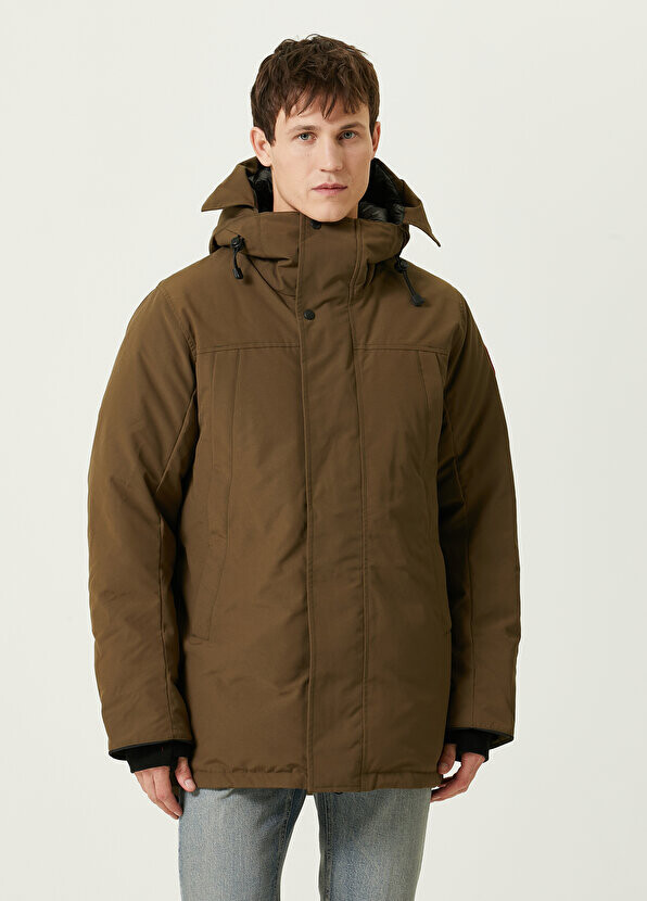 

Куртка цвета хаки sanford с капюшоном и логотипом Canada Goose