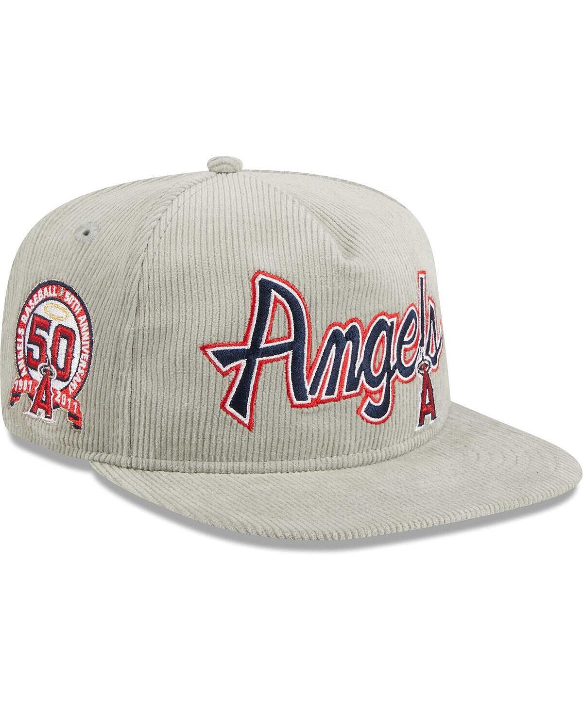 

Мужская серая вельветовая регулируемая шляпа для гольфиста Los Angeles Angels New Era