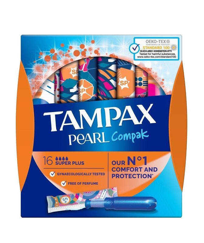Tampax Pearl Compak Super Plus гигиенические тампоны, 16 шт. tampax compak pearl super гигиенические тампоны 16 шт