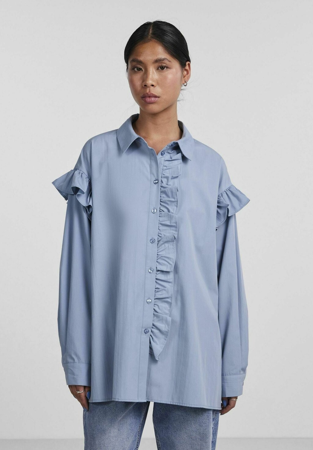

Рубашка Pieces PCFLO, цвет faded denim