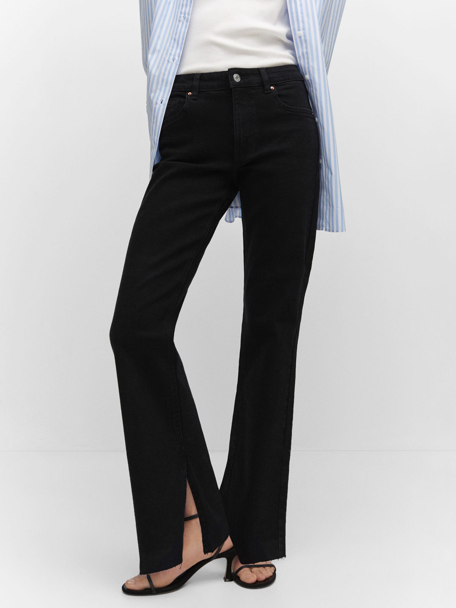 Расклешенные джинсы Elle Mango, открытый серый