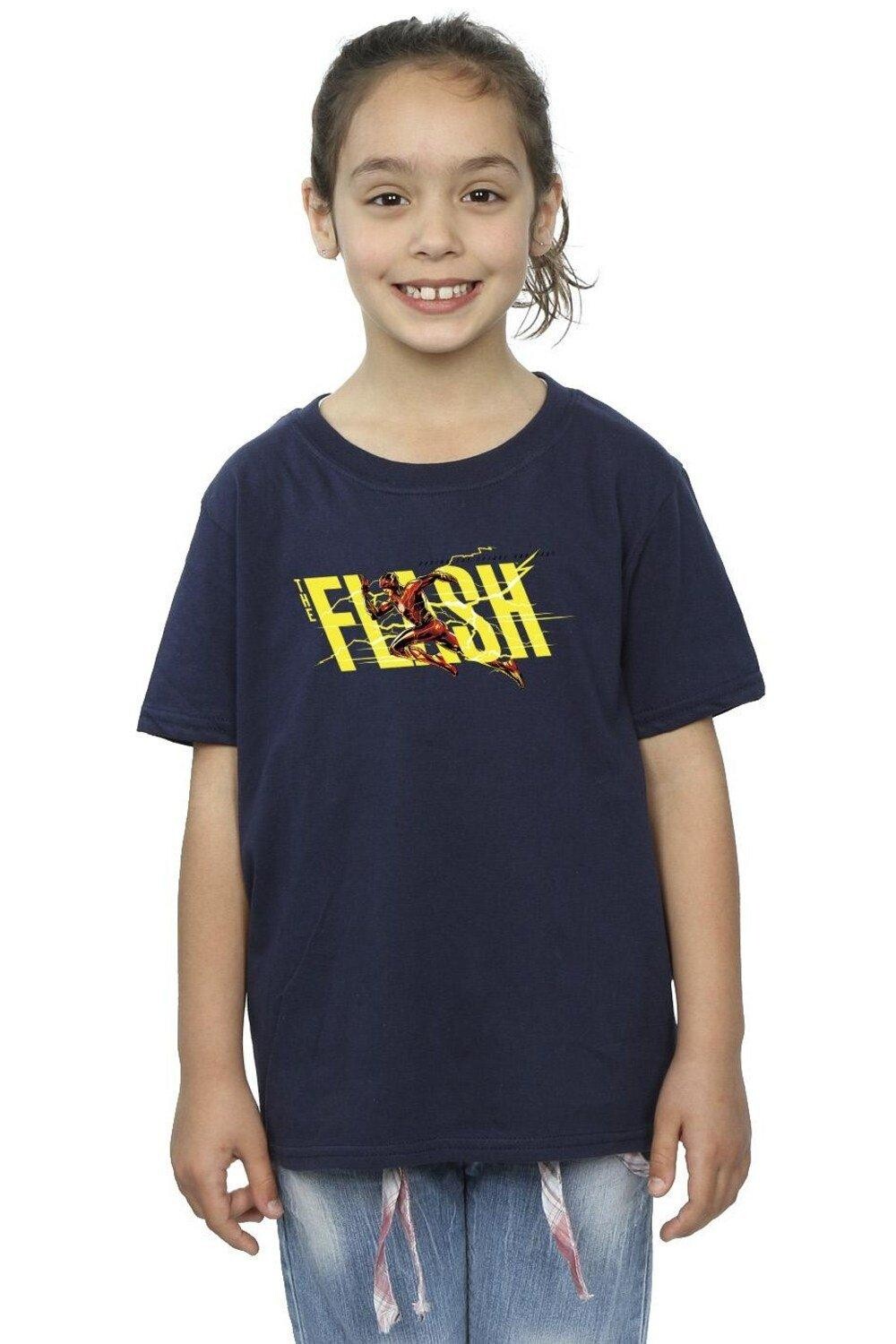 

Хлопковая футболка Flash Lightning Dash DC Comics, темно-синий