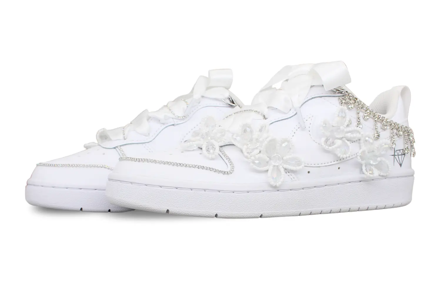 

Кроссовки Nike Court Borough Skateboarding Shoes Women's Low-top Silver, белый