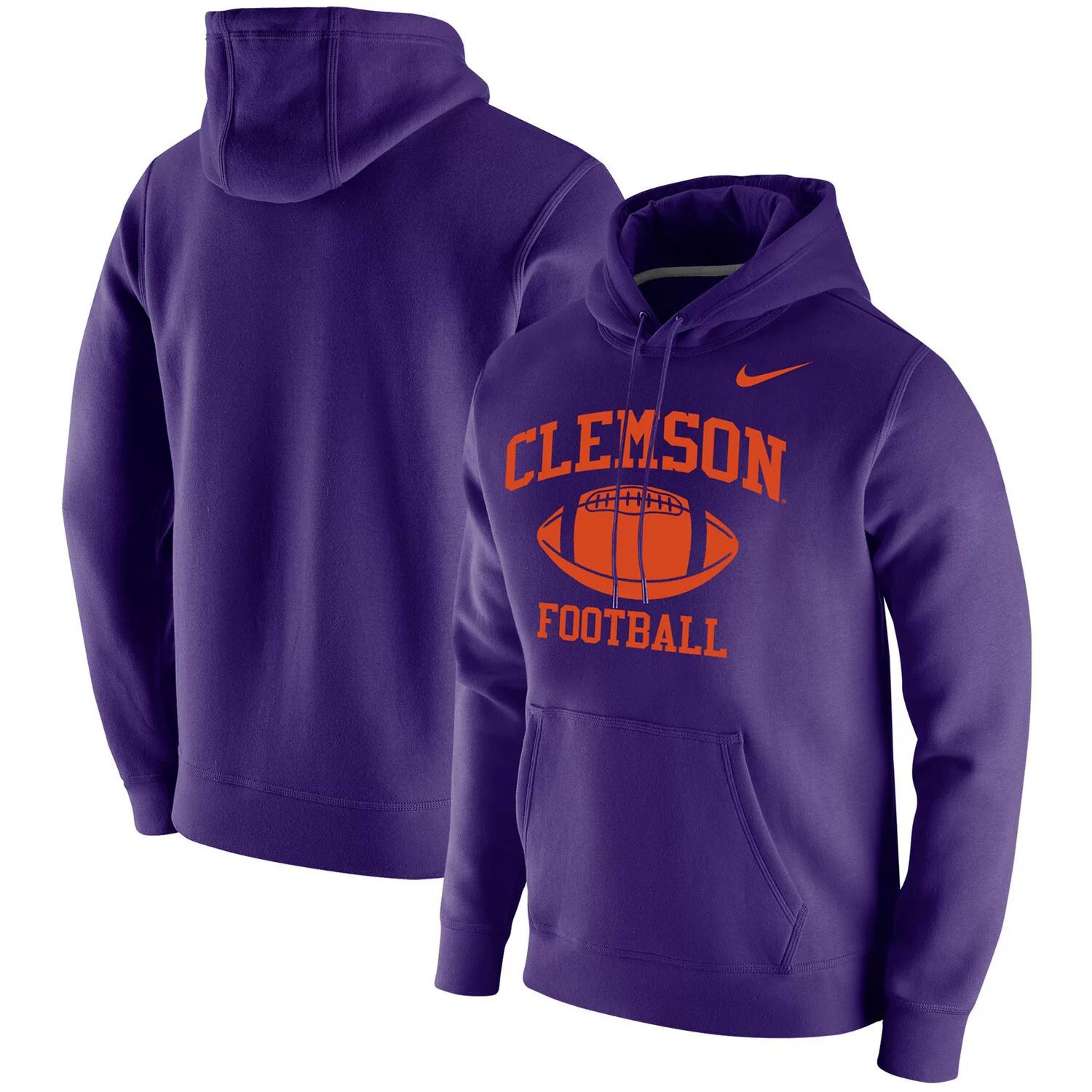 

Мужской фиолетовый флисовый пуловер с капюшоном Clemson Tigers Retro Football Club Nike