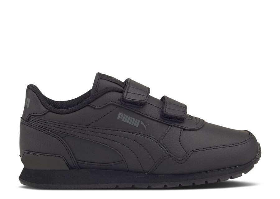 

Кроссовки Puma St Runner V3 Leather Little Kid 'Triple Black', черный
