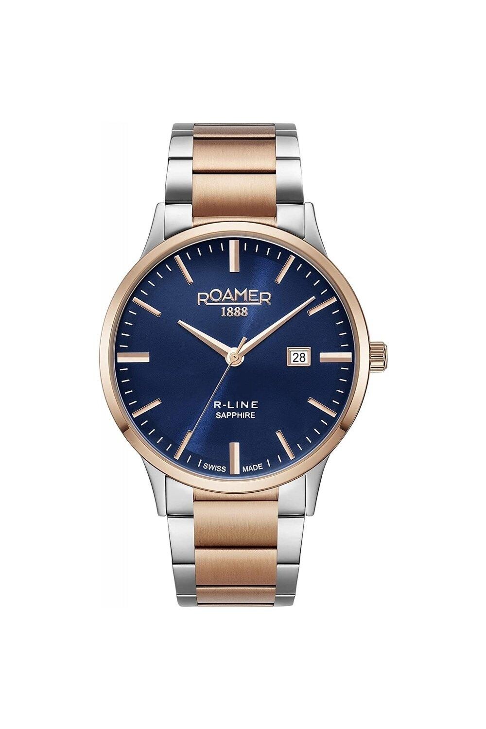 

Роскошные кварцевые часы R-Line Classic из нержавеющей стали — 718833 47 45 70 Roamer, синий