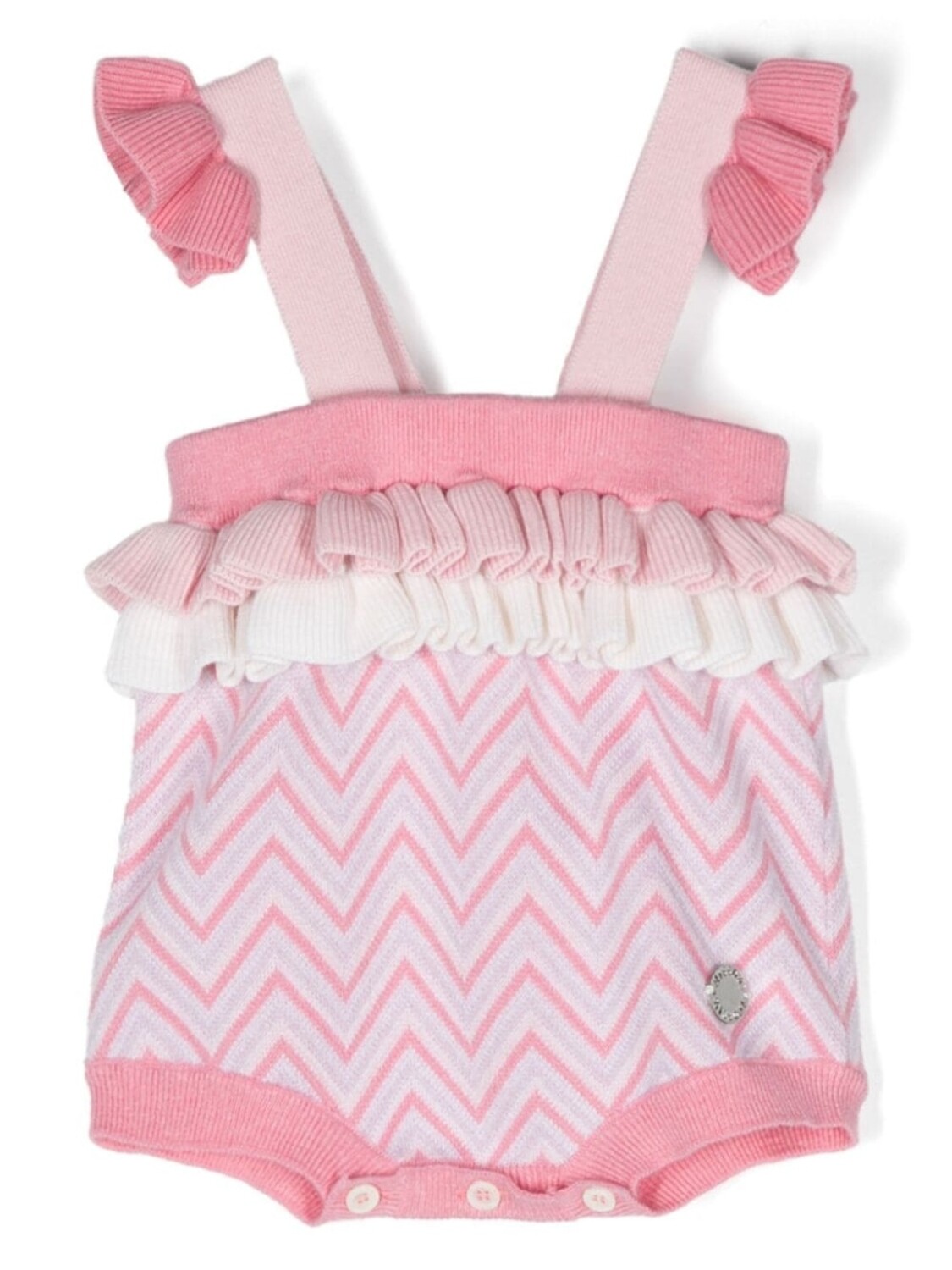

Missoni Kids боди с узором зигзаг, розовый