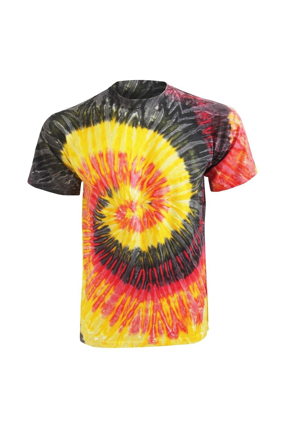 

Тяжёлая футболка с короткими рукавами Rainbow Tie-Dye Colortone, мультиколор