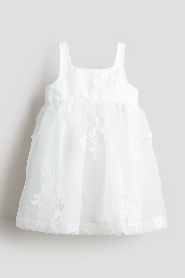 Вышитое платье H&M, белый