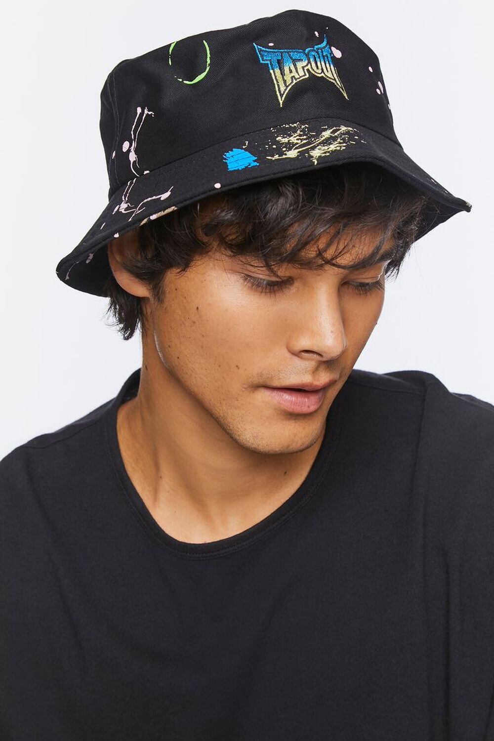 

Панама с вышивкой Tapout Paint Splatter Forever 21, черный