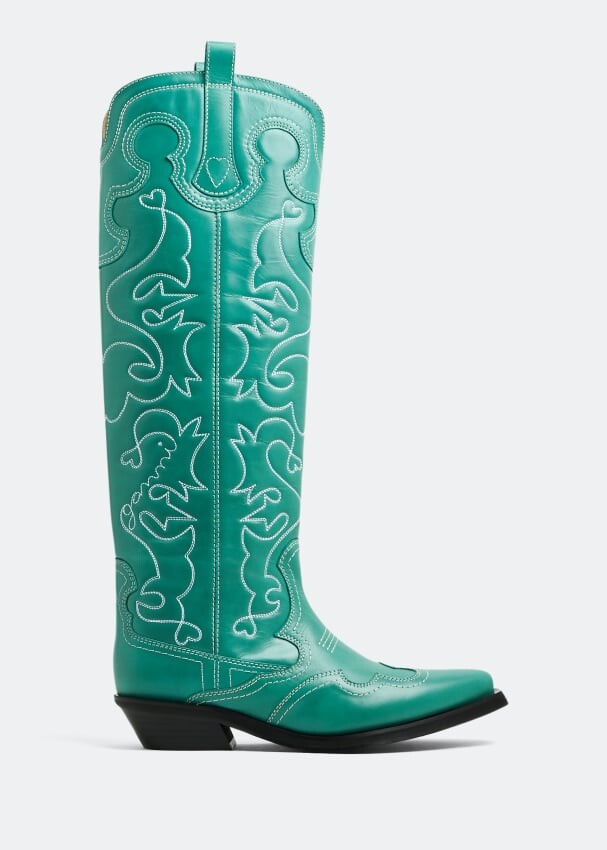 

Ботинки Ganni Embroidered Western, зеленый