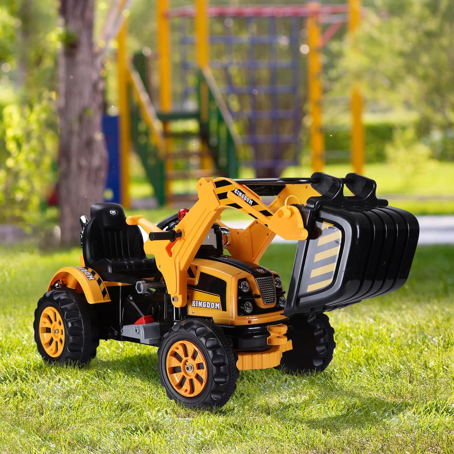 Электрический детский экскаватор Aosom 6 В, строительный экскаватор, трактор, автомобиль-экскаватор, игрушка, двигающаяся вперед назад Aosom