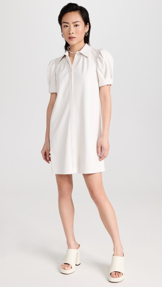 

Платье alice + olivia Jem Vegan Leather, белый