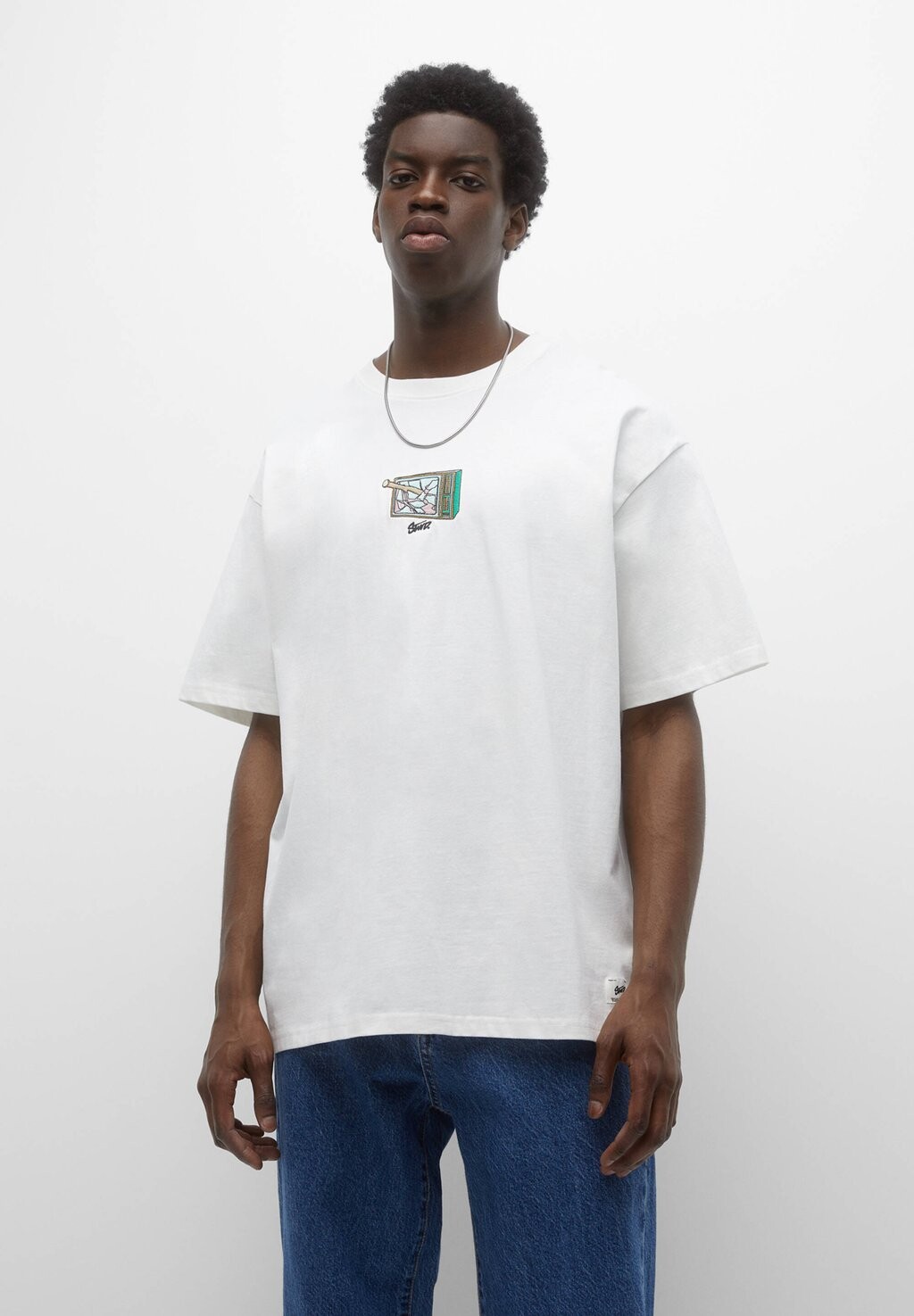 

Футболка с принтом PULL&BEAR, белый