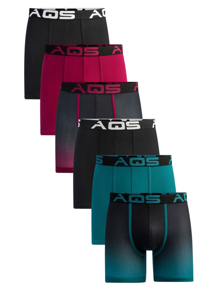 Набор из 6 трусов-боксеров с эффектом омбре в ассортименте Aqs, цвет Burgundy Multi