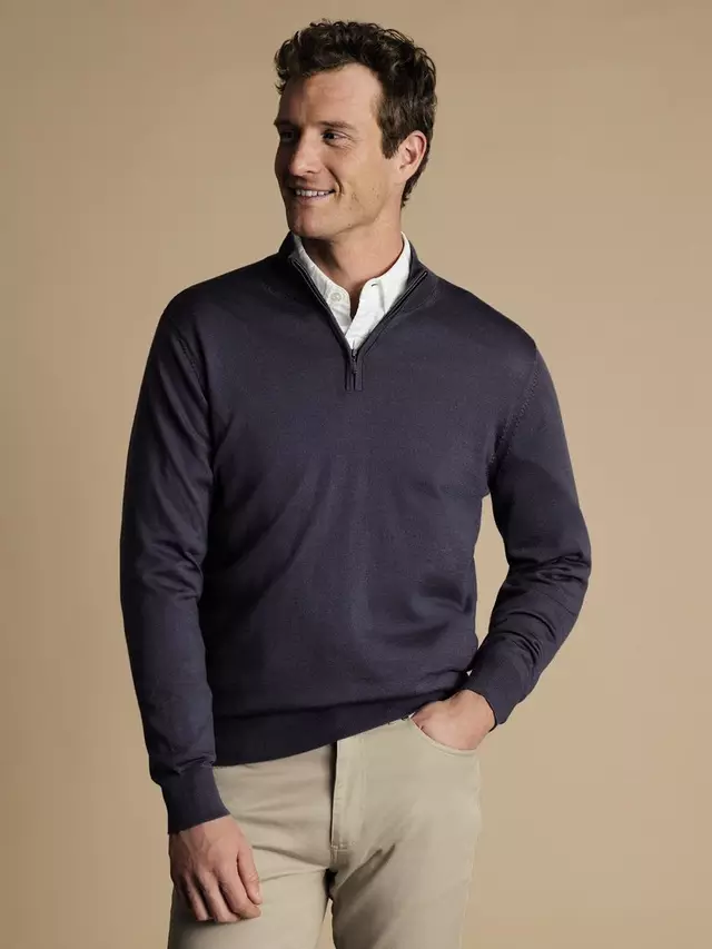 

Джемпер Charles Tyrwhitt Merino Wool Zip Neck
