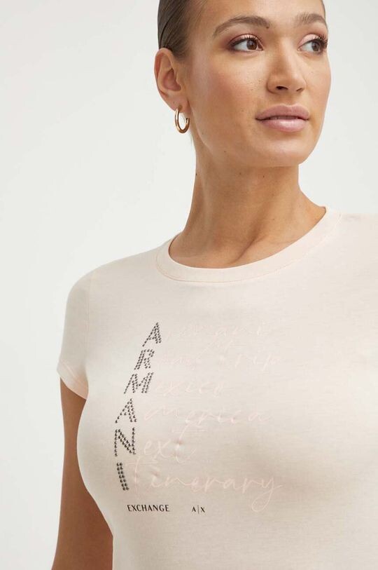 

Хлопковая футболка Armani Exchange, оранжевый
