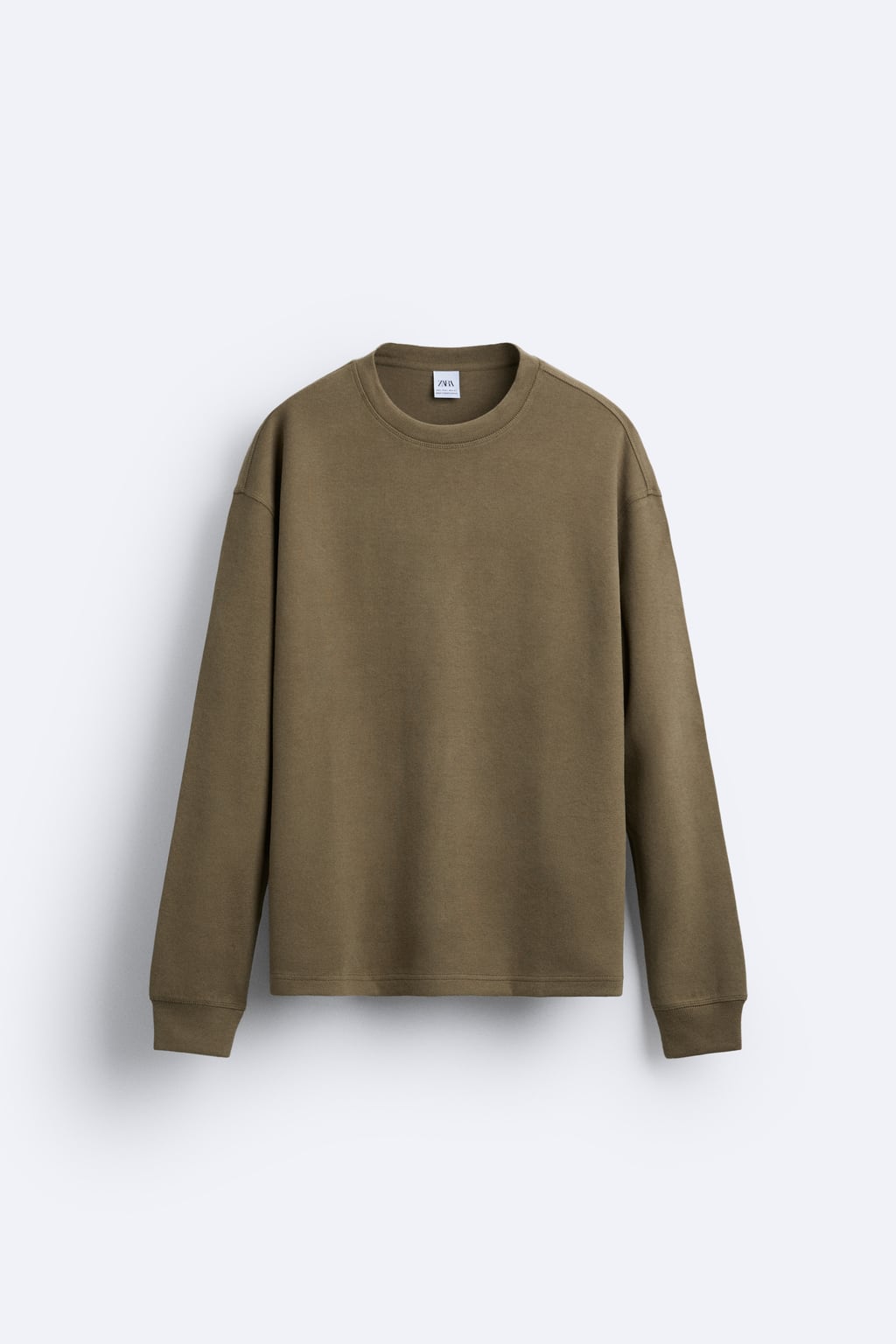 

Топ с длинными рукавами и начесом ZARA, хаки