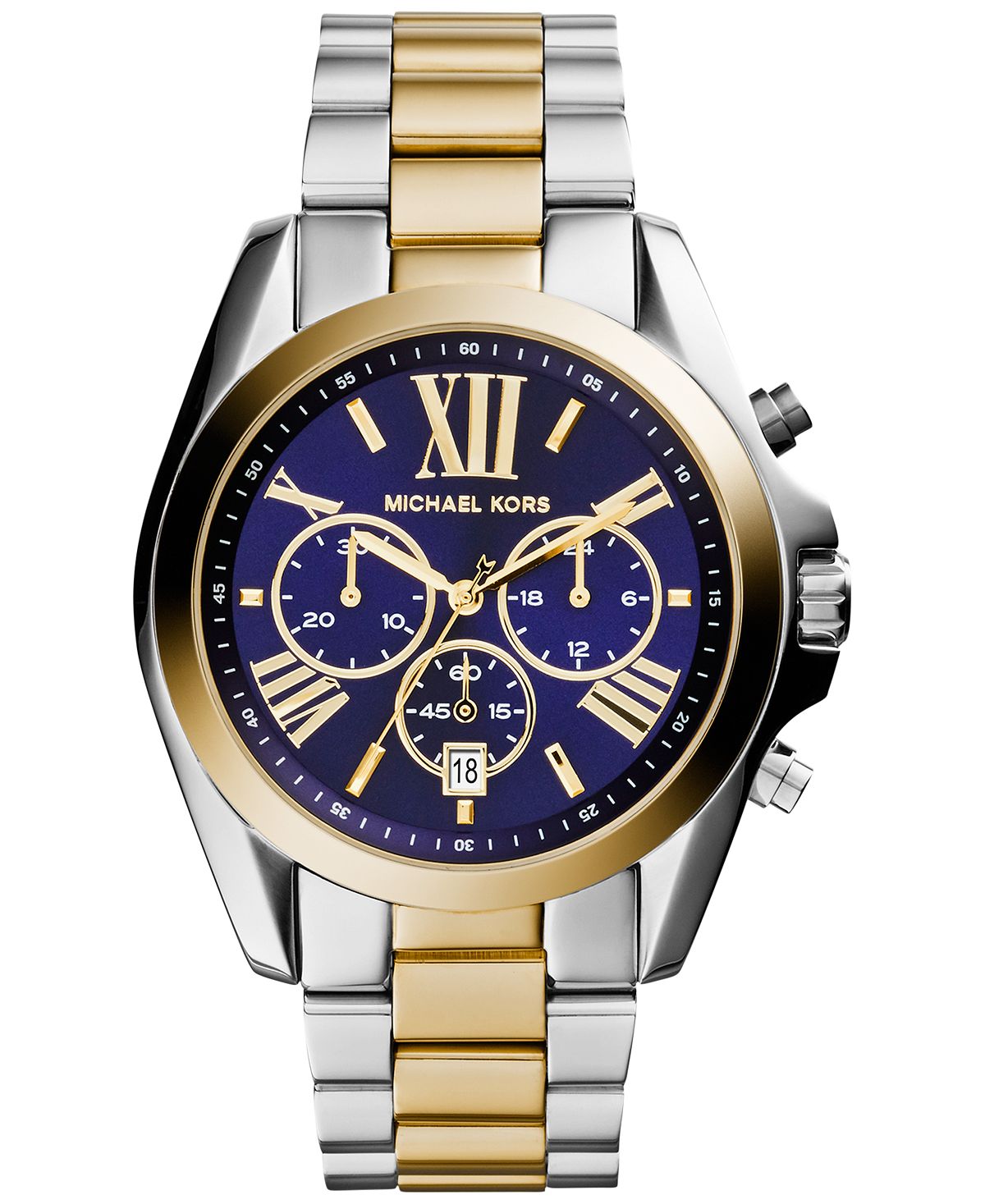 Женские часы-хронограф Bradshaw с двухцветным браслетом из нержавеющей стали, 43 мм, MK5976 Michael Kors