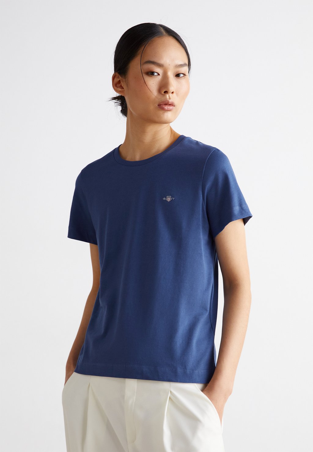 Базовая футболка SHIELD GANT, синий футболка базовая slim shield v neck gant цвет white