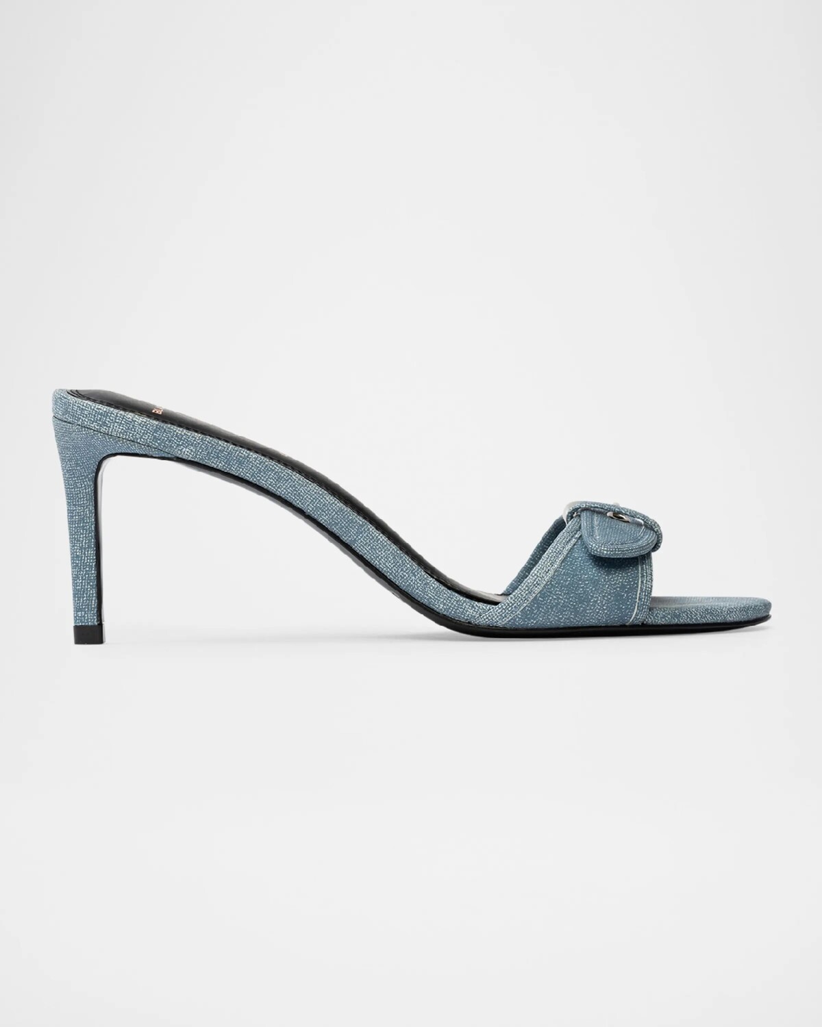 

Замшевые мюли с пряжкой Kitten Black Suede Studio, цвет Baby Denim Leather