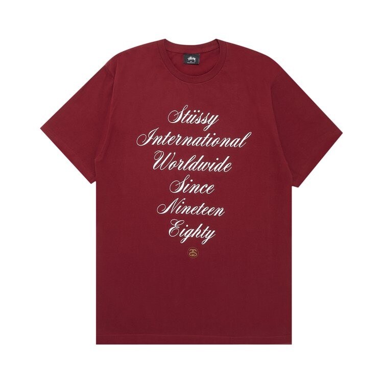 

Футболка Stussy International Script 'Dark Red', красный