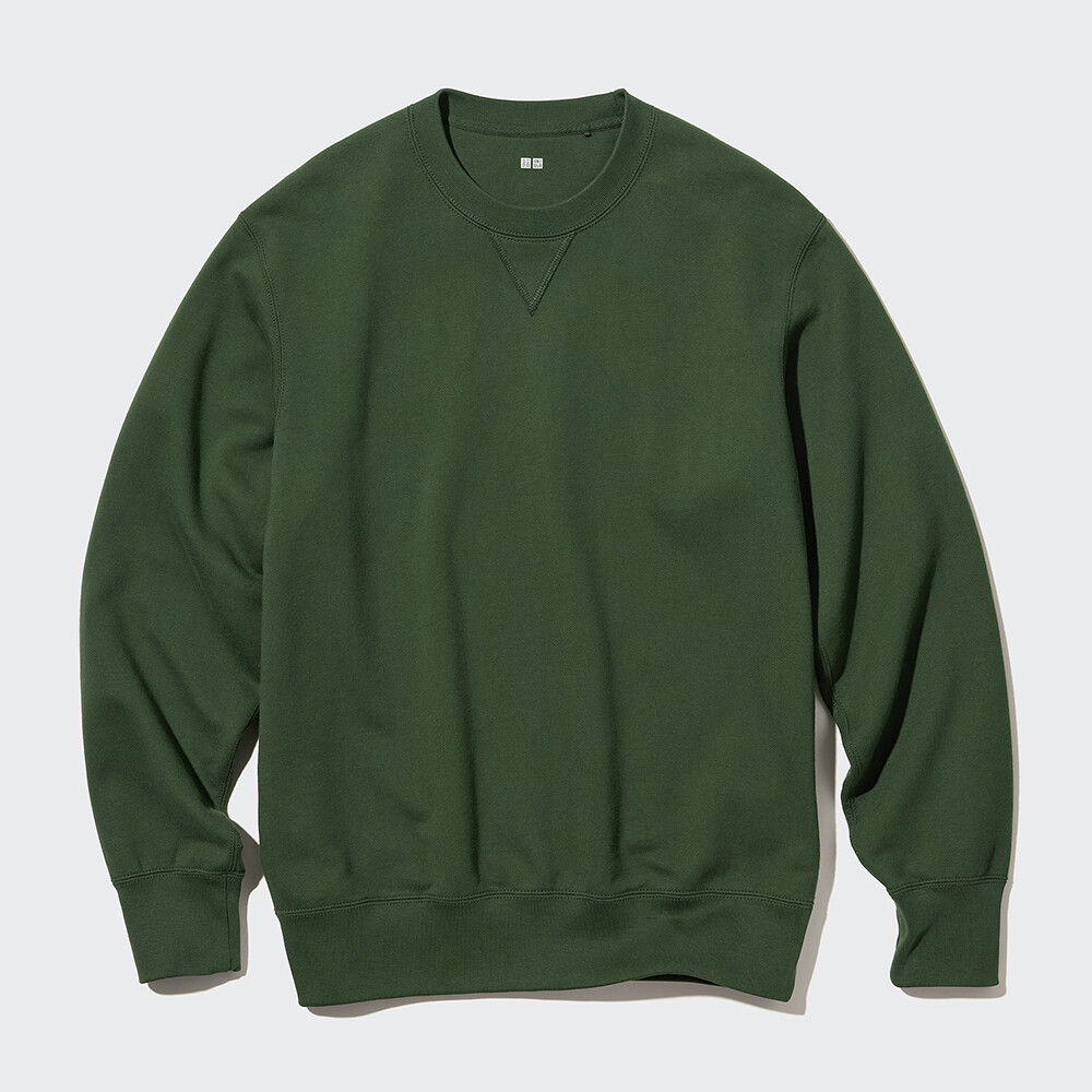 

Свитшот Uniqlo унисекс с длинными рукавами и круглым вырезом, зеленый