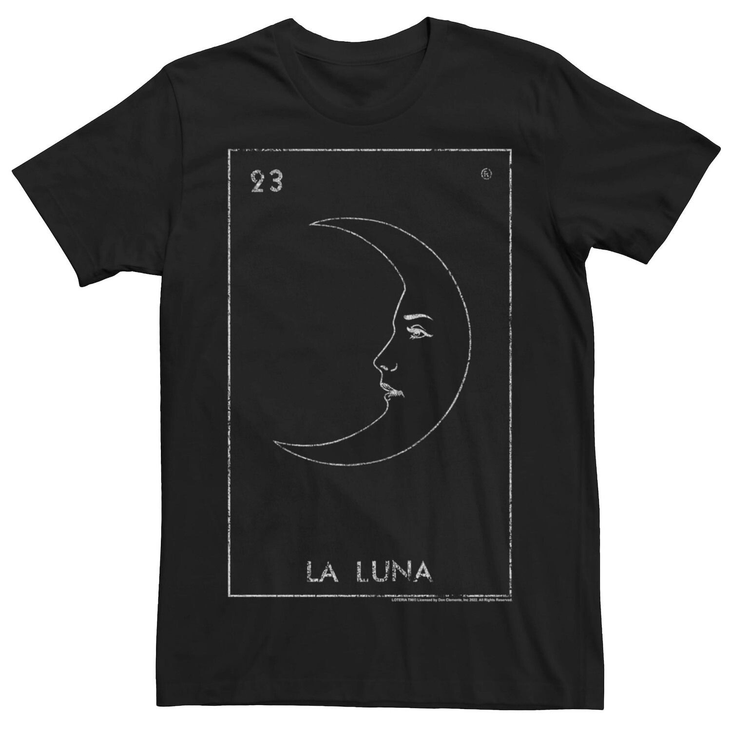 

Мужская футболка с плакатом Lotería La Luna Card Licensed Character