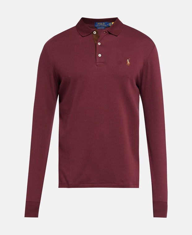 

Рубашка-поло с длинными рукавами Polo Ralph Lauren, бордовый