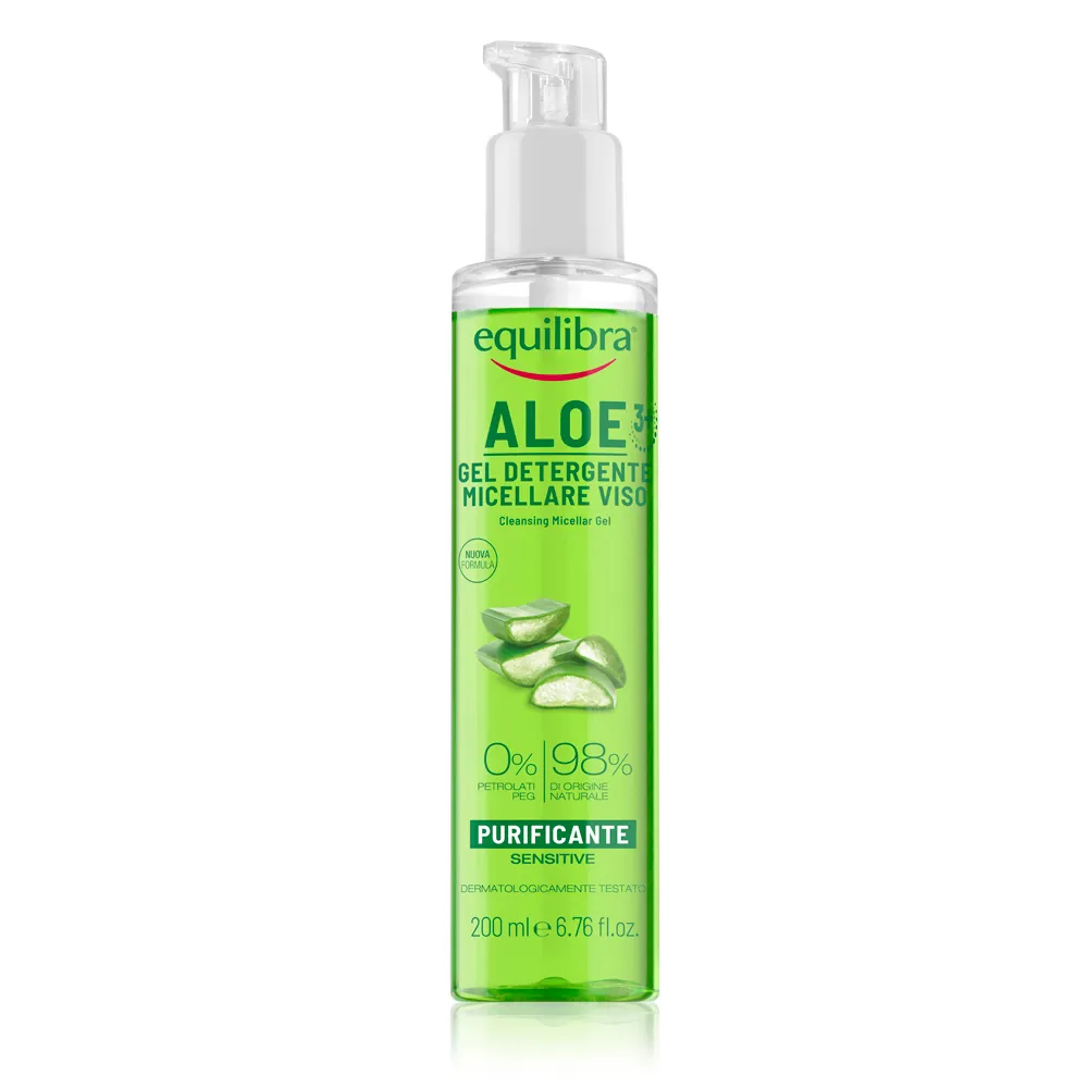 

Мицеллярное очищающее средство для лица Equilibra Aloe 200 мл для ежедневного очищения чувствительной кожи