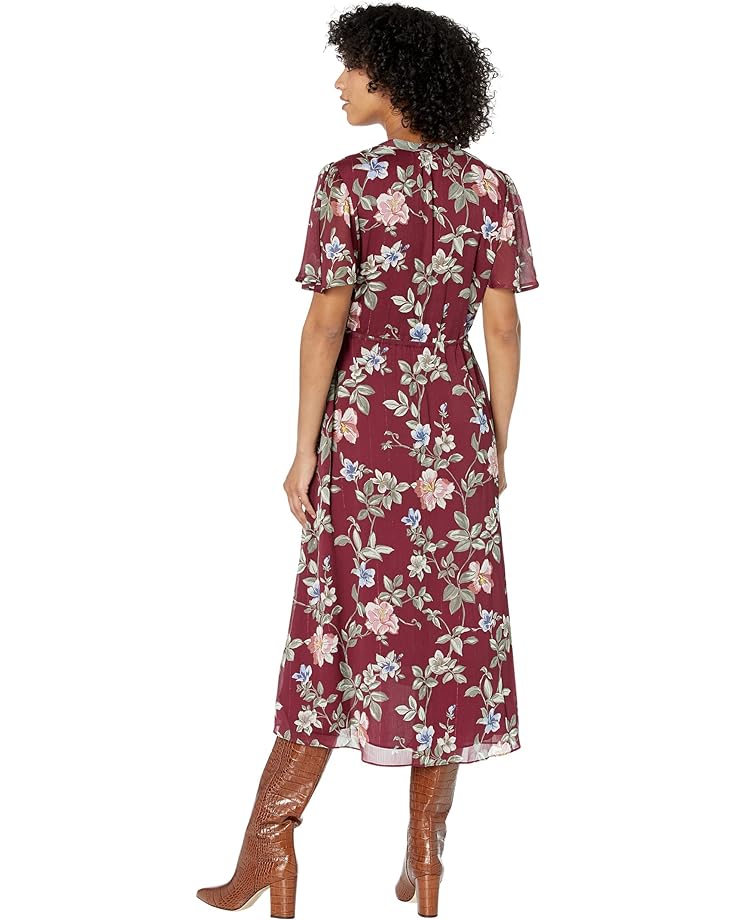цена Платье Tommy Bahama Painted Petals Midi Short Sleeve Dress, цвет Meritage Wine