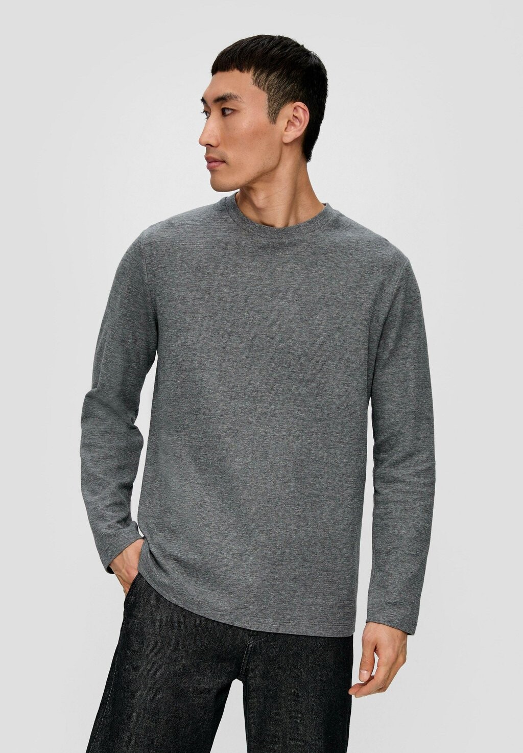 

Рубашка с длинным рукавом MIT CREWNECK s.Oliver, цвет graphit