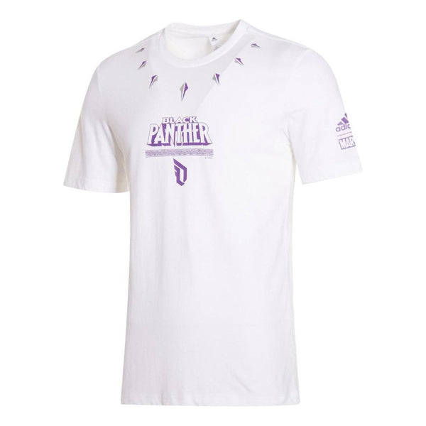Футболка Men's adidas Alphabet Printing Round Neck Pullover Casual Short Sleeve White T-Shirt, белый