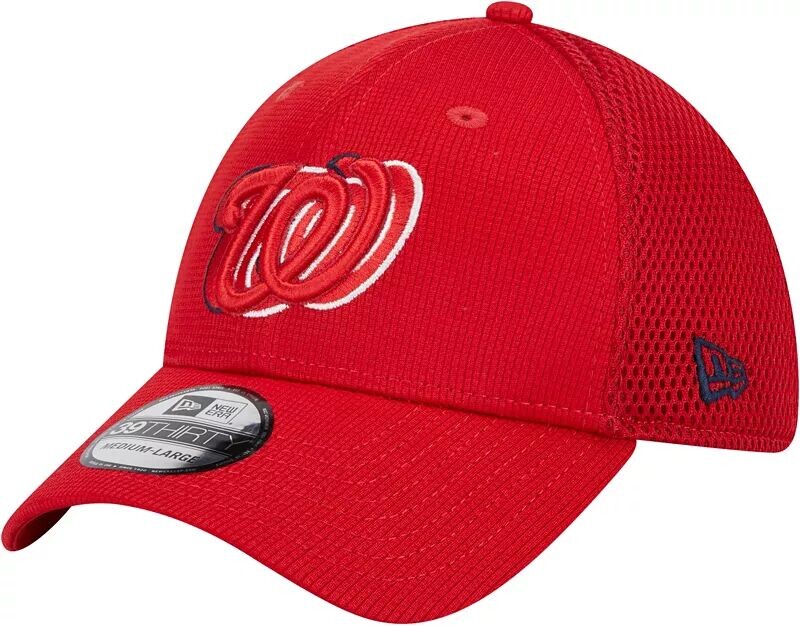 

Красная эластичная кепка New Era Youth Washington Nationals 39THIRTY с перекрытием