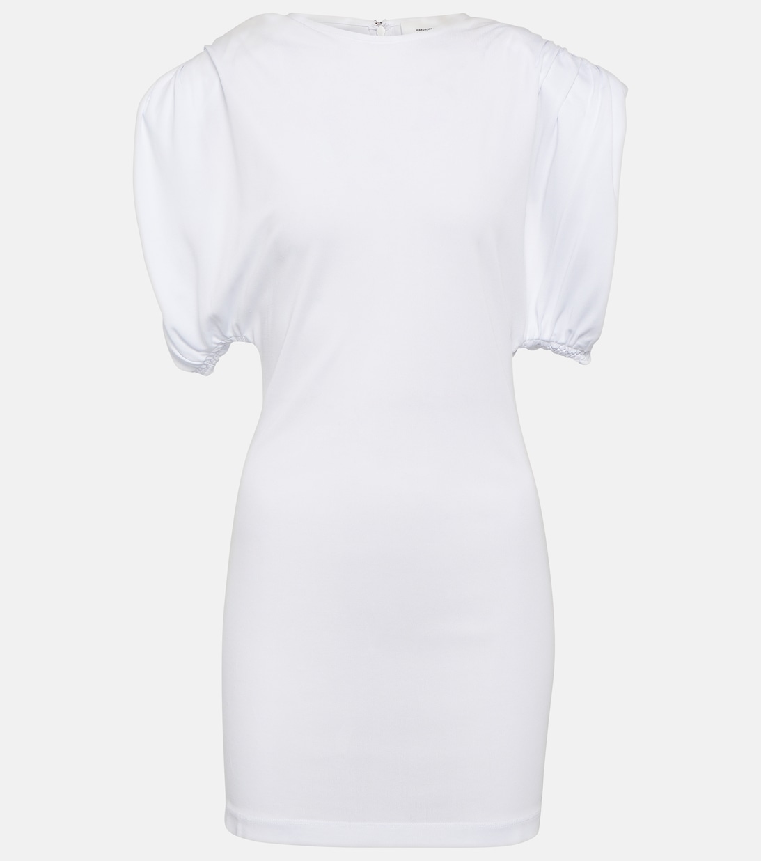 Мини-платье из джерси со сборками WARDROBE.NYC, белый платье мини kenna из джерси с одним рукавом и сборками halston белый