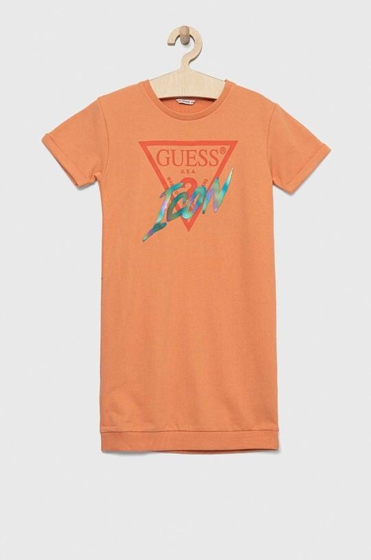 

Платье из хлопка для маленькой девочки Guess, оранжевый
