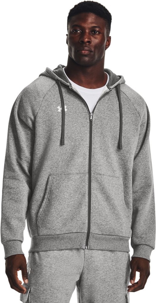 цена Толстовка Under Armour Hoodie UA Rival Fleece Fullzip Hoodie, серый