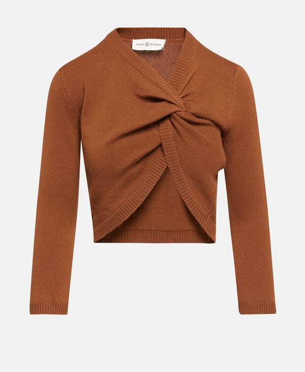 

Кашемировый топ Tory Burch, коричневый