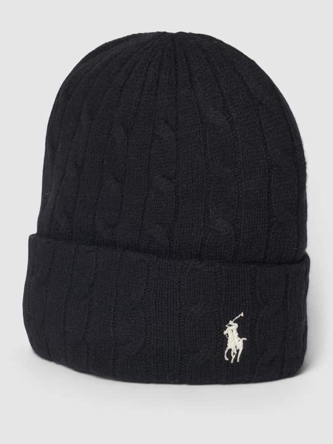 

Шапка косой вязки Polo Ralph Lauren, черный