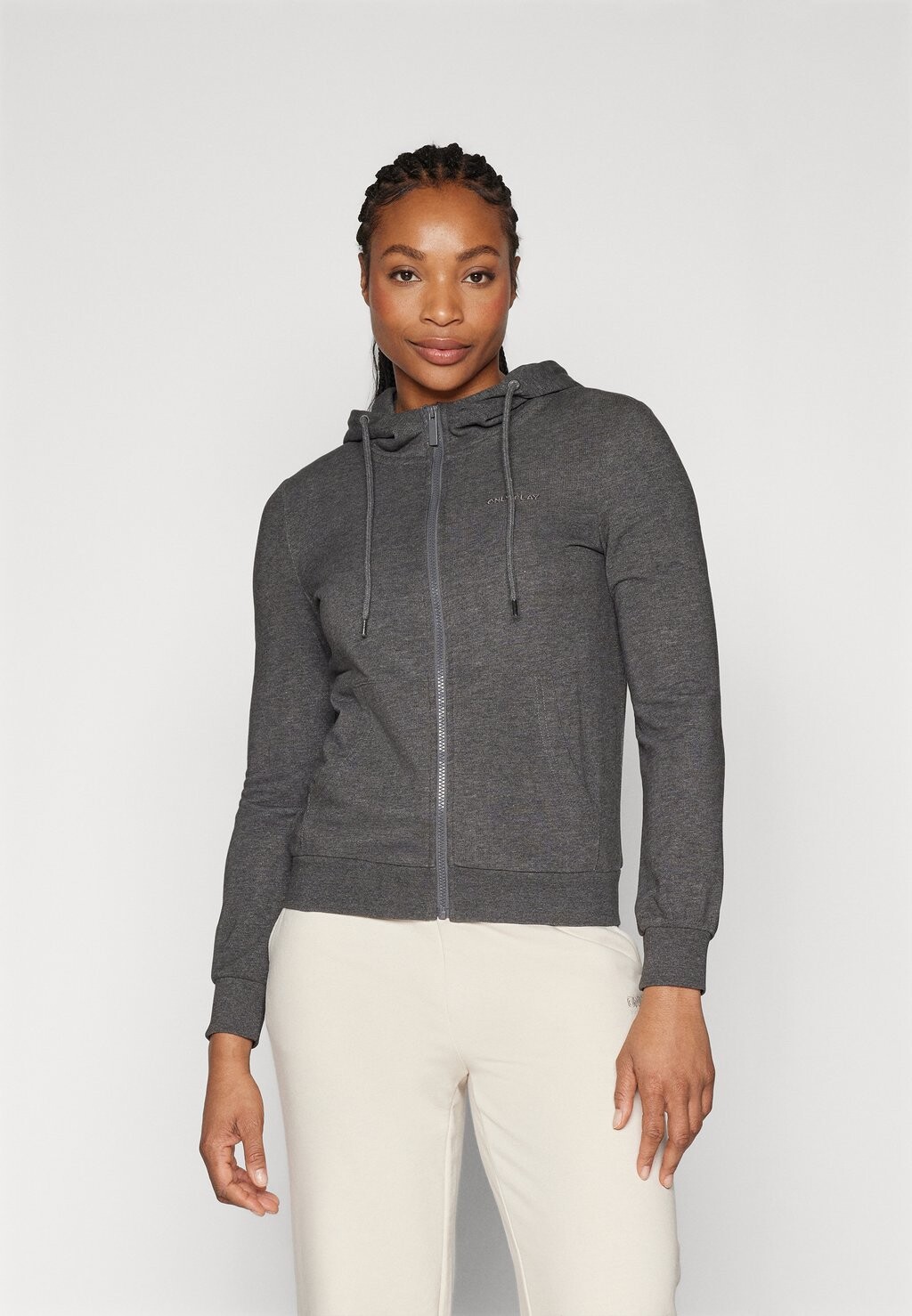 

Толстовка MELINA HOOD ZIP ONLY Play, цвет dark grey melange